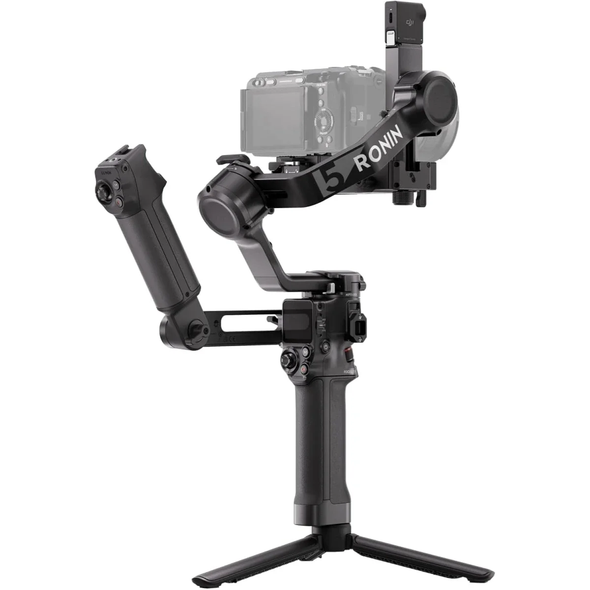مثبت كاميرا DJI RS 5 كومبو مع وحدة تتبع بالذكاء الاصطناعي ومقبض حقيبة، أسود