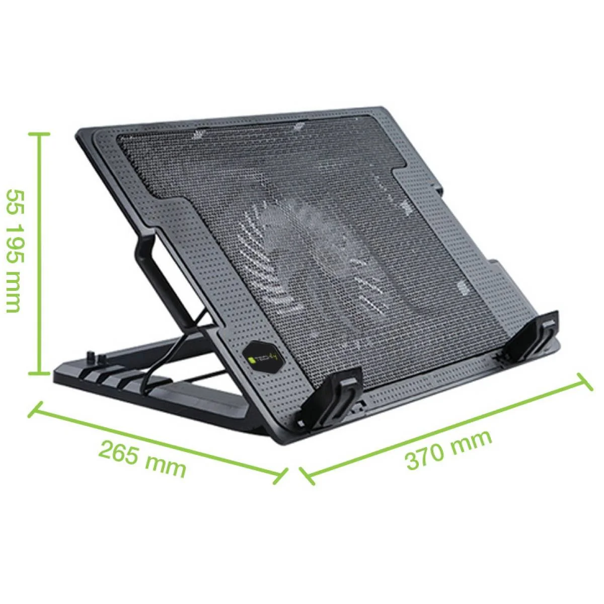 ICOOL CP12TY Laptop Cooling Stand with 140mm Blue LED Fan, 5 Height Levels and Dual USB Ports for 13–17.3 Inch Laptops - Image 3