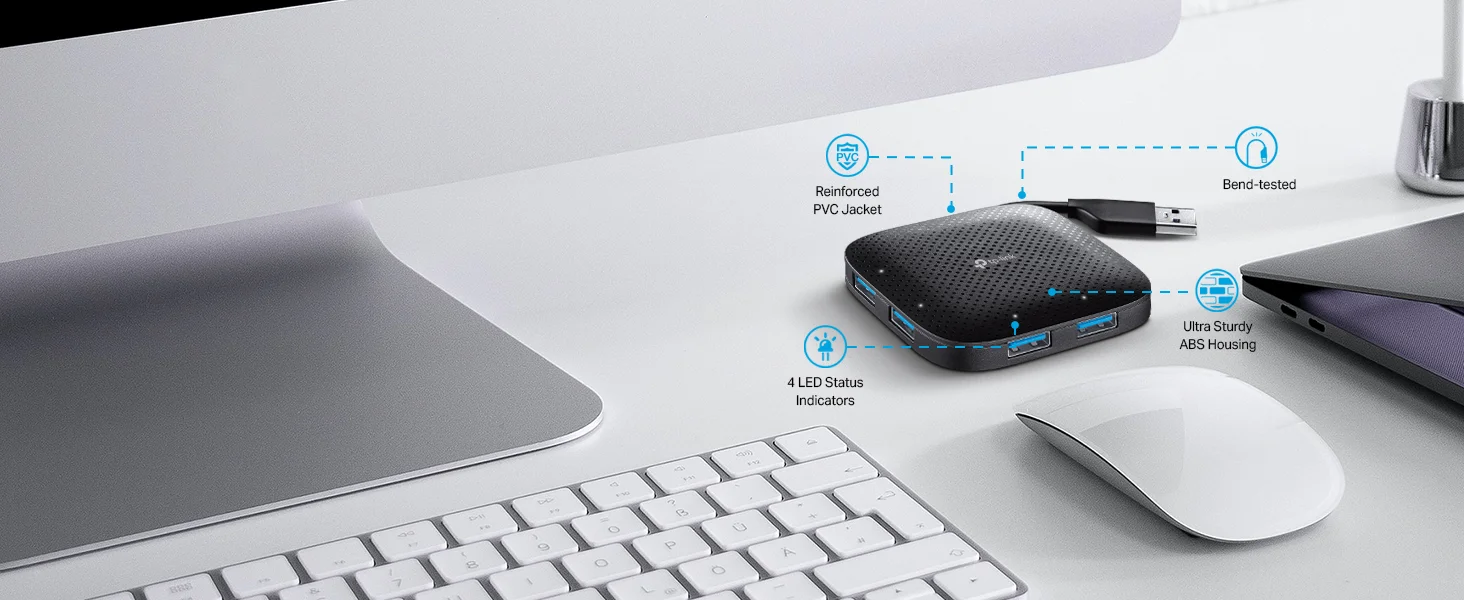 TP-LINK UH400 4-Port USB 3.0 Hub with Foldable Cable - Image 8