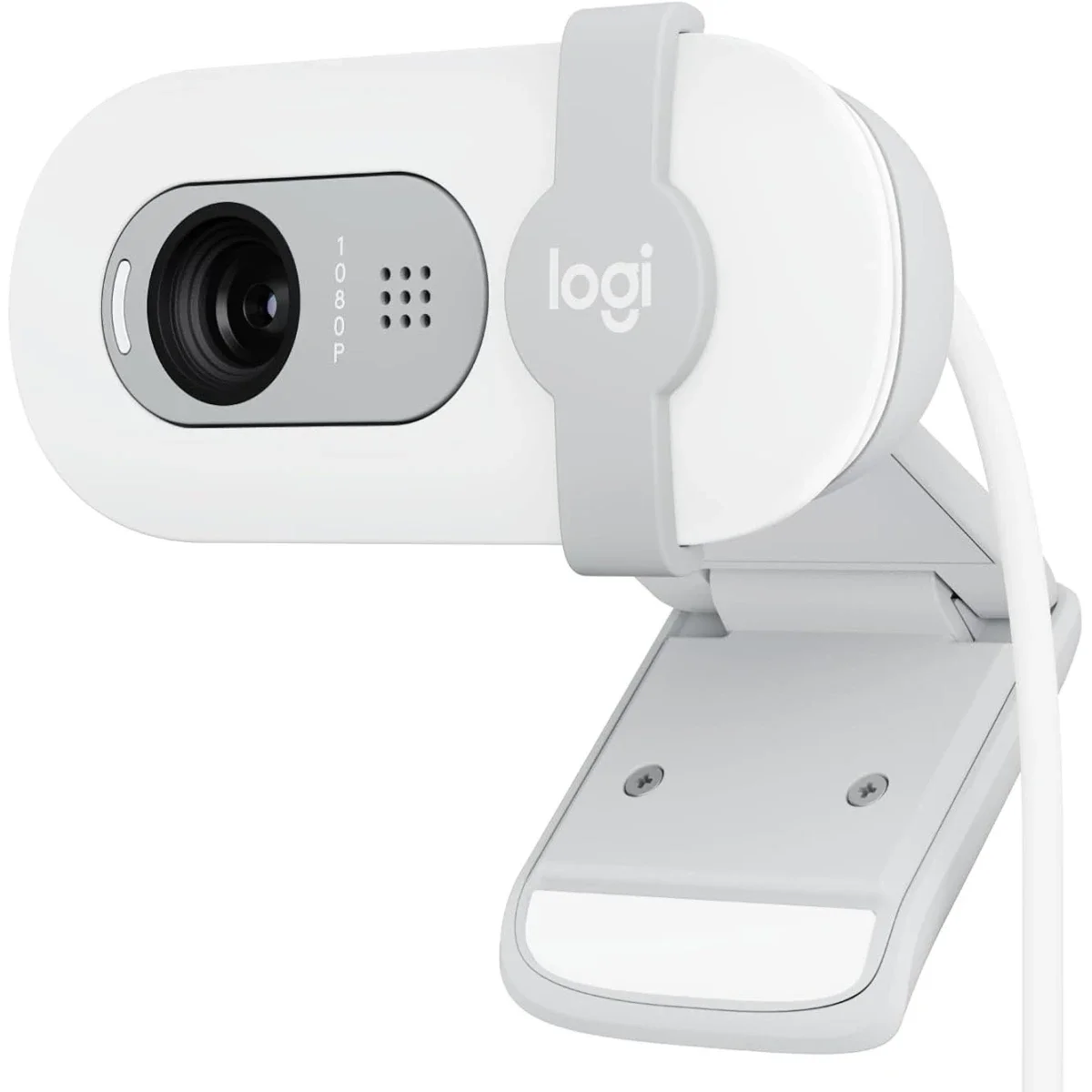 كاميرا ويب Logitech Brio 100 بدقة Full HD 1080p مع ميكروفون وغطاء خصوصية USB-A - أبيض