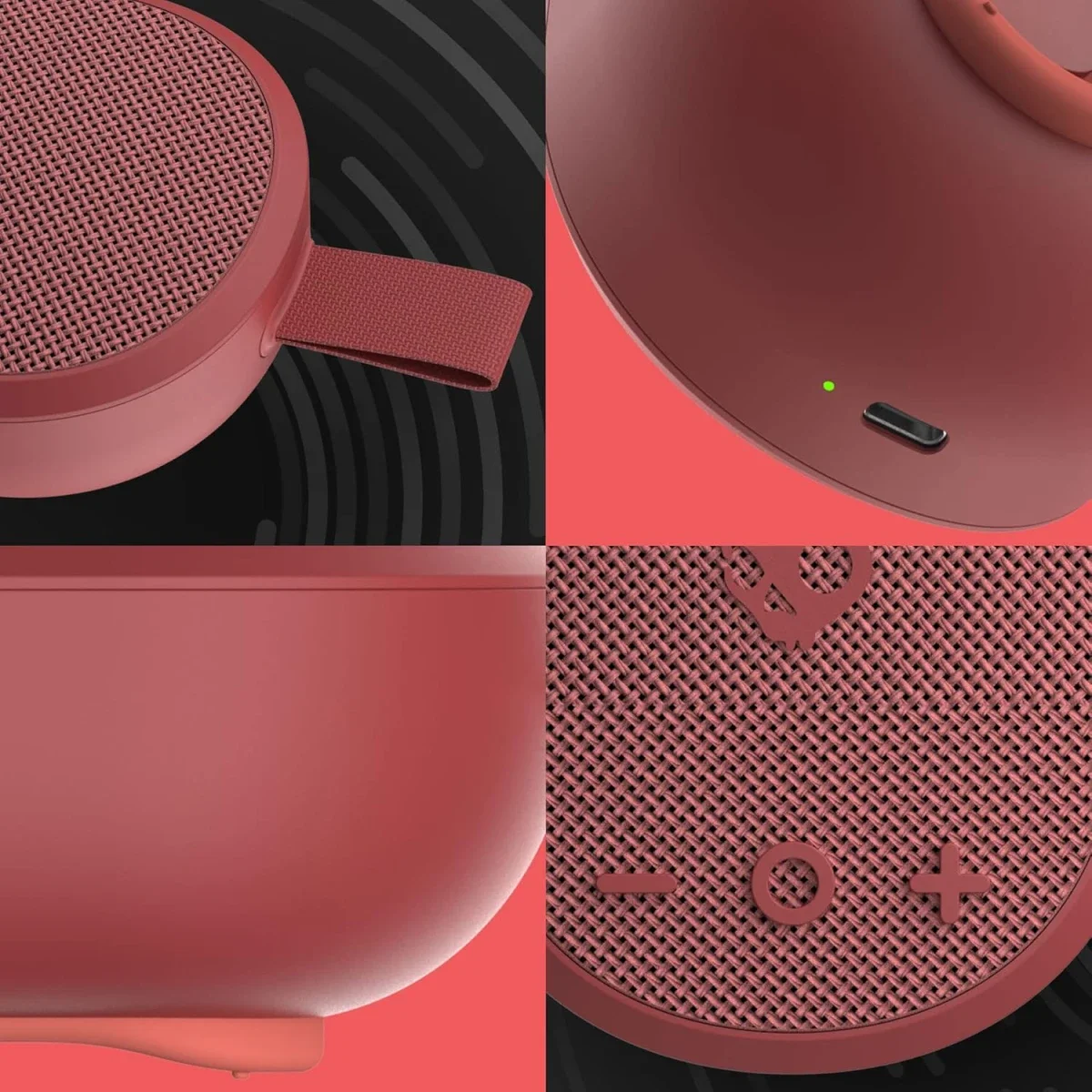مكبر صوت محمول صغير لاسلكي Skullcandy Ounce بلوتوث، أحمر - Image 3