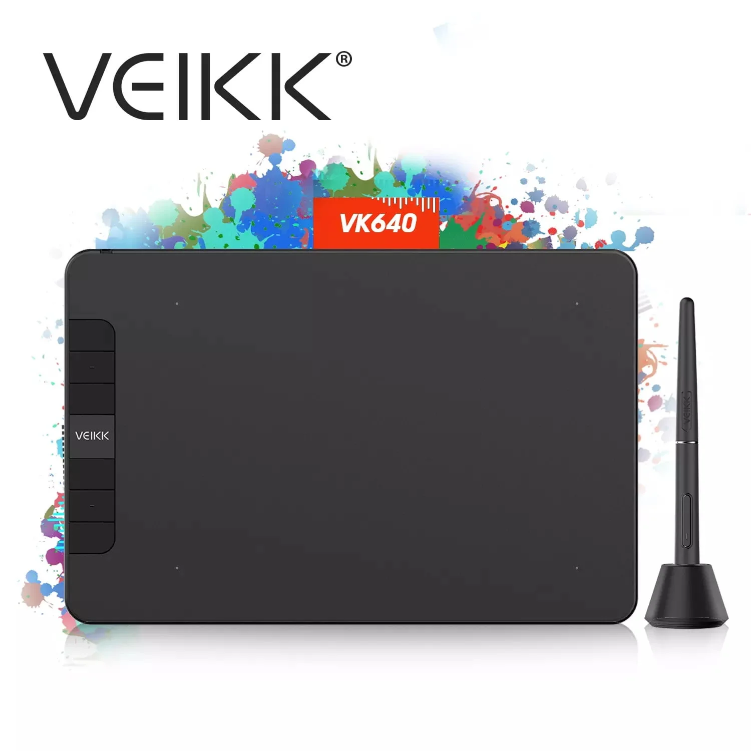 تابلت رسم VEIKK VK640 مع قلم رقمي سلبي بدون بطارية