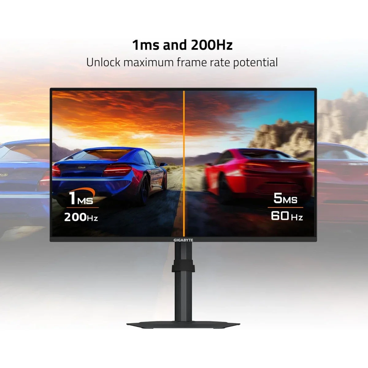 شاشة ألعاب GIGABYTE G25F2 مقاس 25 إنش SuperSpeed IPS FHD بتردد 200Hz وزمن 1ms، سوداء - Thumbnail 7