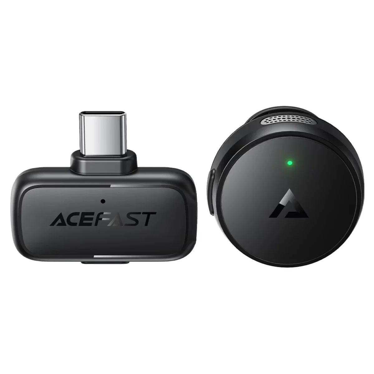 مايكروفون لافالير ACEFAST R7 لاسلكي 2.4GHz مع مستقبل USB-C - أسود - Thumbnail 2