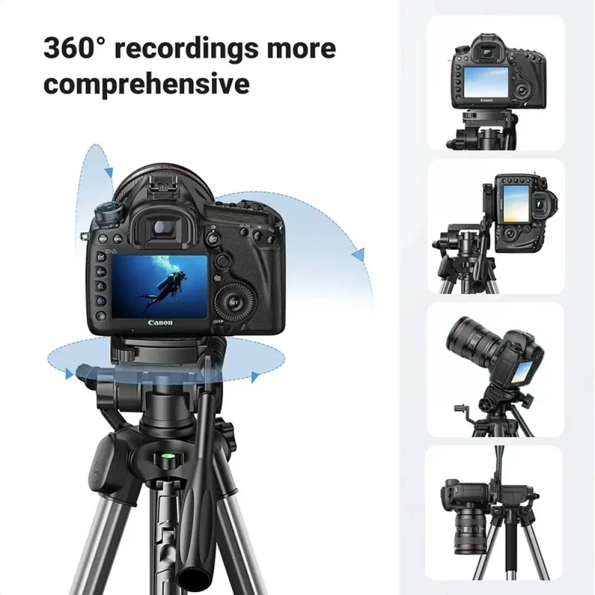 Ugreen 15187 Aluminum Camera & Video Tripod, 53.5-175 cm - Image 4