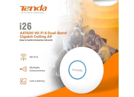 Tenda i26 AX1500 Wi-Fi 6 Dual-Band Gigabit Ceiling Access Point - Thumbnail 3