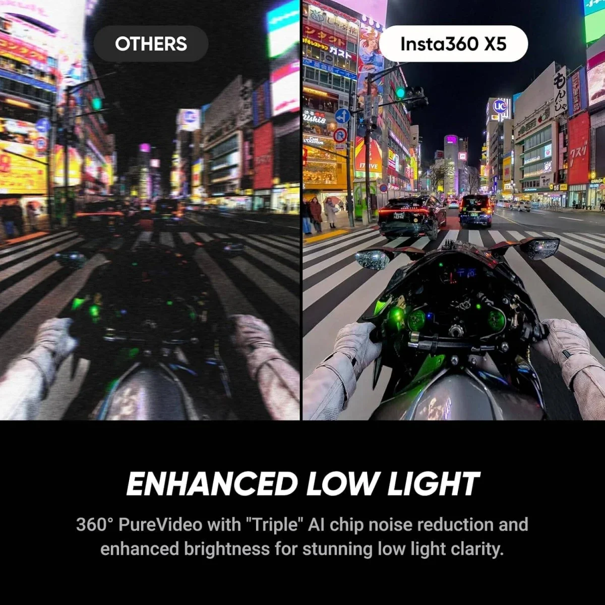 كاميرا أكشن Insta360 X5 Essentials Bundle بزاوية 360 وبدقة 8K مقاومة للماء مع بطارية 3 ساعات - Image 3