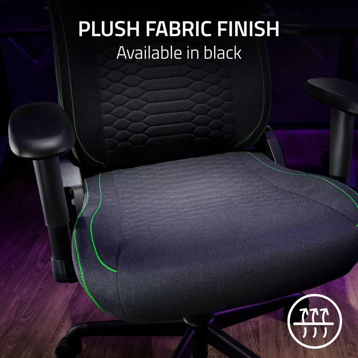 Razer Iskur V2 X Gaming Chair with Built-In Lumbar Support, Fabric, Black - Image 8