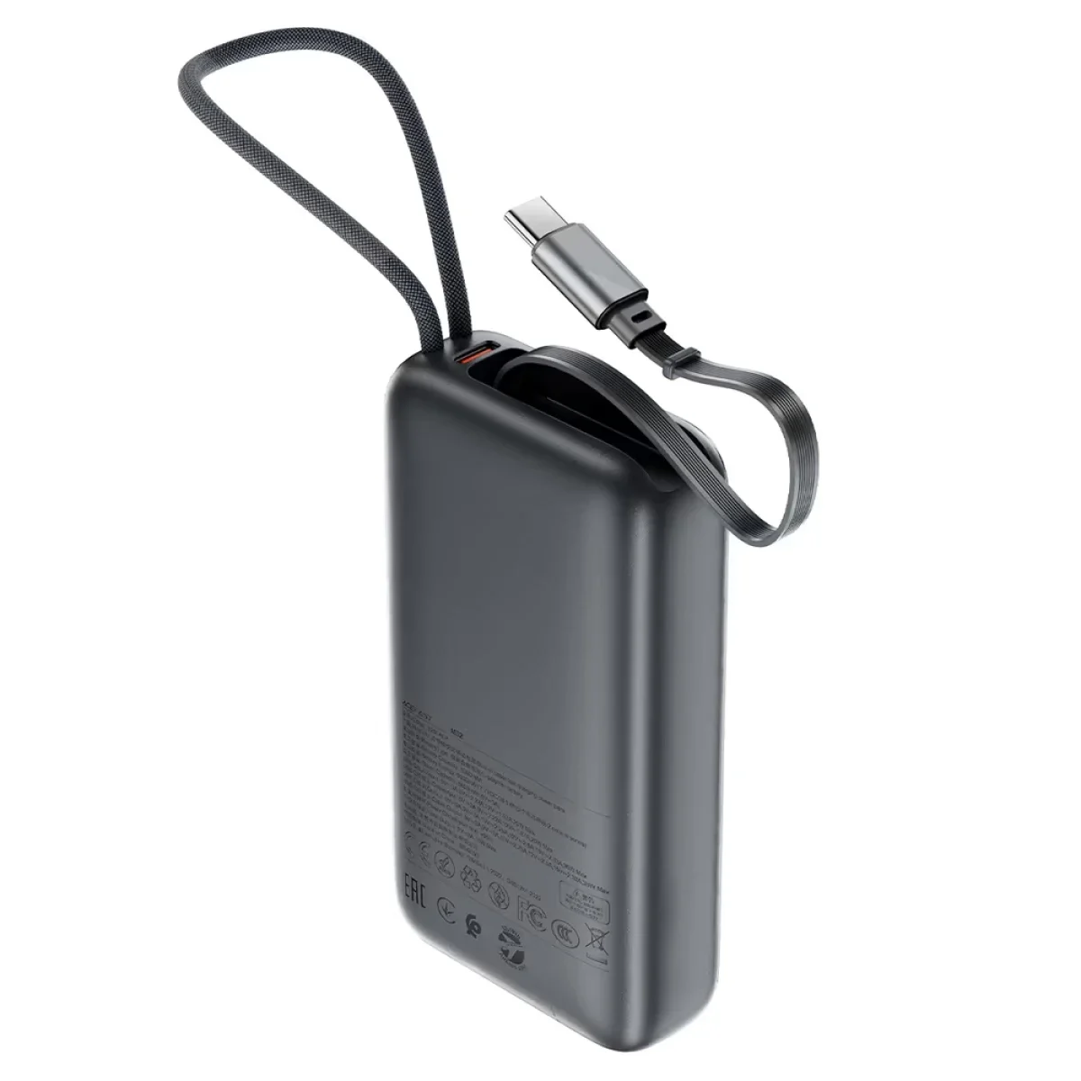 باور بانك ACEFAST M32 سعة 10000mAh بقدرة 35W مع كابل USB-C قابل للسحب، رمادي معدني - Thumbnail 3