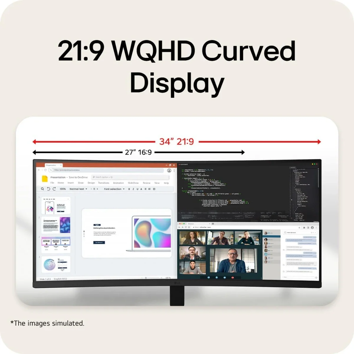 LG 34U601B-B 34-Inch UltraWide QHD Curved Monitor, 1800R, 120Hz, HDR10, 99% sRGB, VRR, FreeSync Premium, HDMI 2.0, DP 1.4, Black - Thumbnail 6