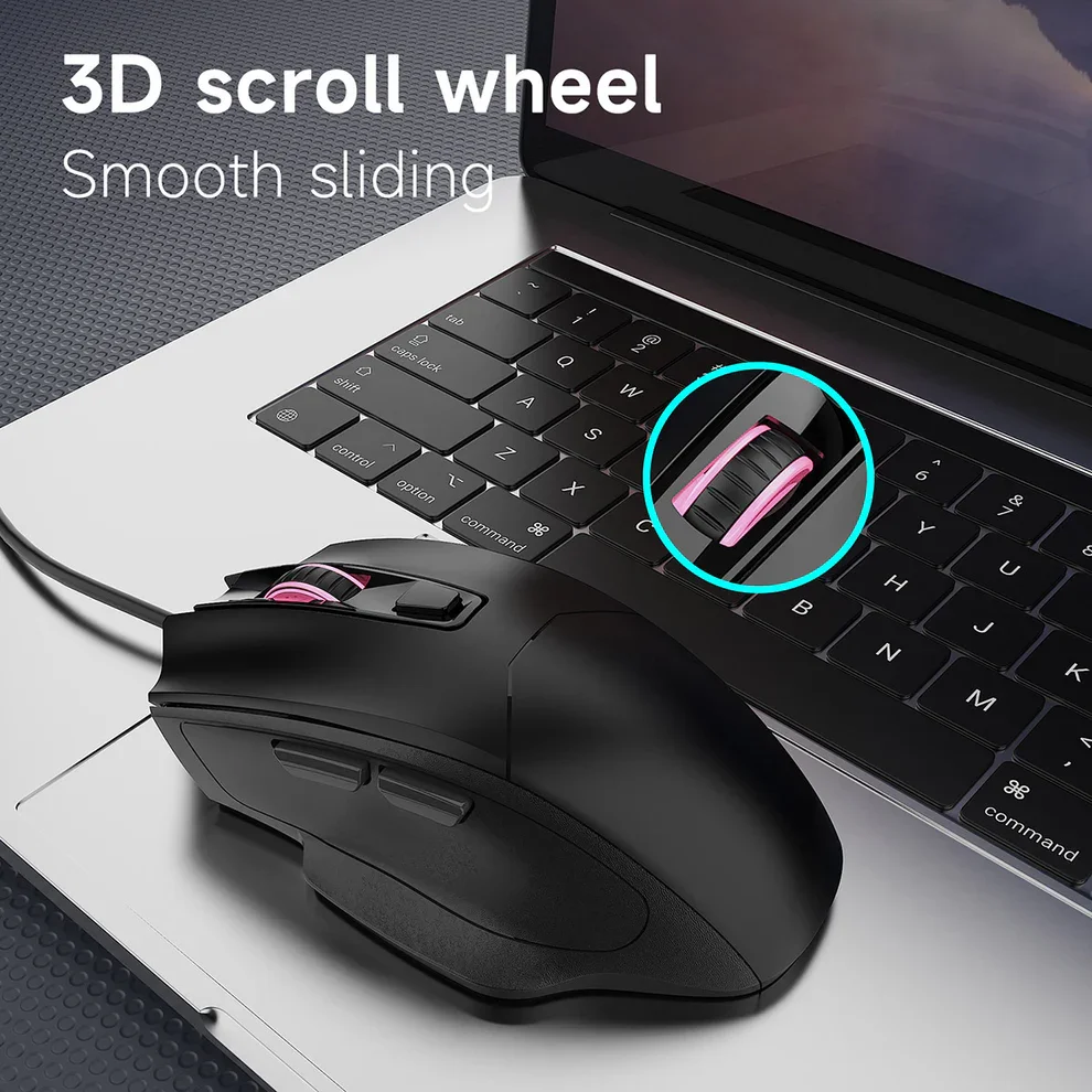 ماوس AJAZZ NJ05 بصري سلكي للمكتب، 3600 DPI، تشغيل مباشر وعجلة تمرير 3D - Image 4