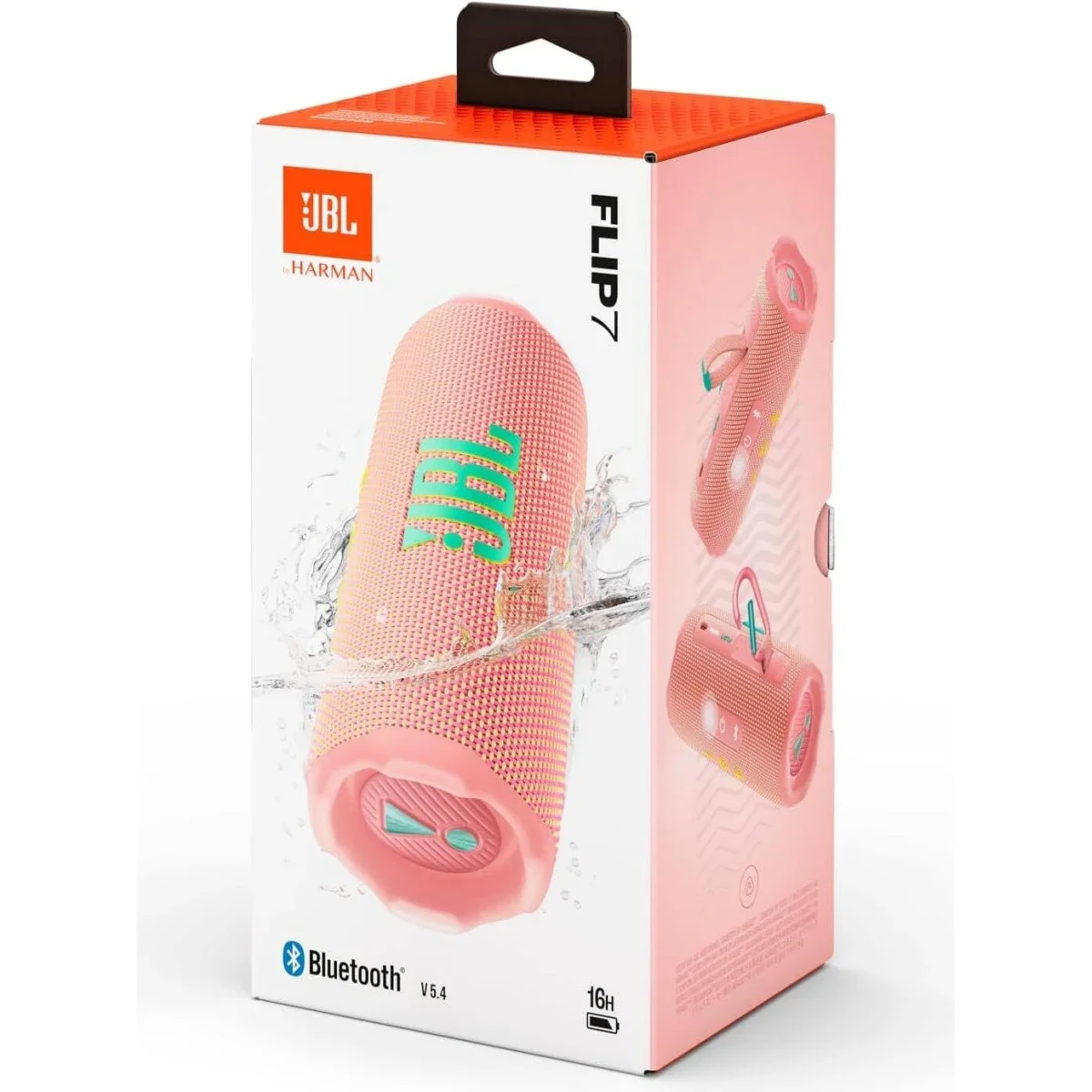 سماعة JBL Flip 7 محمولة بتقنية Bluetooth 5.4 بقوة 35 واط RMS، تشغيل حتى 16 ساعة، وردي - Thumbnail 5