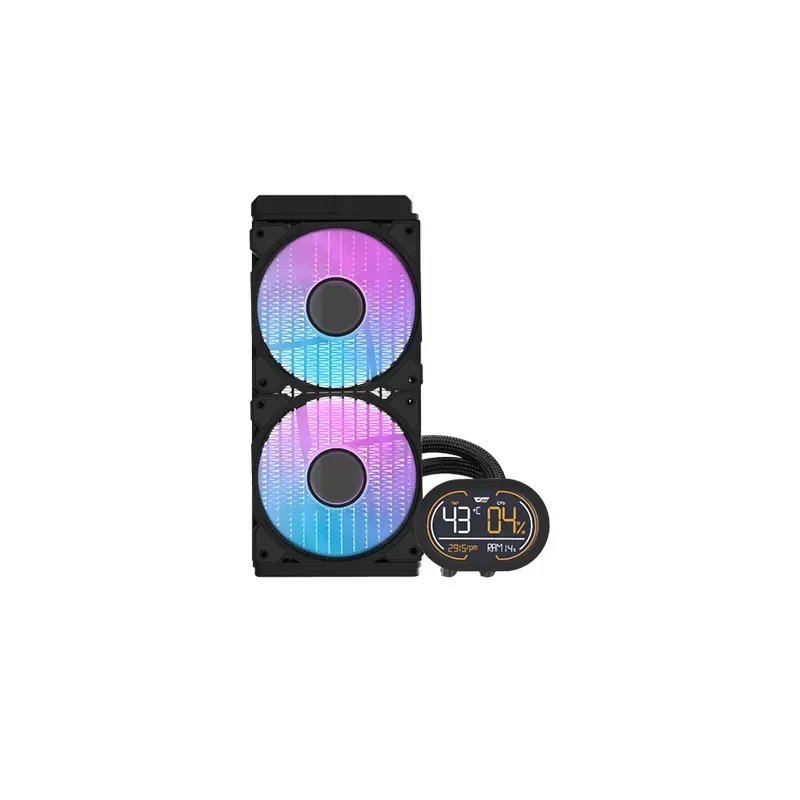 مبرد معالج مائي DarkFlash DH240D بشاشة عرض وراديتر ألمنيوم 240 ملم، أسود – WAVE DH-240D ARGB - Image 2