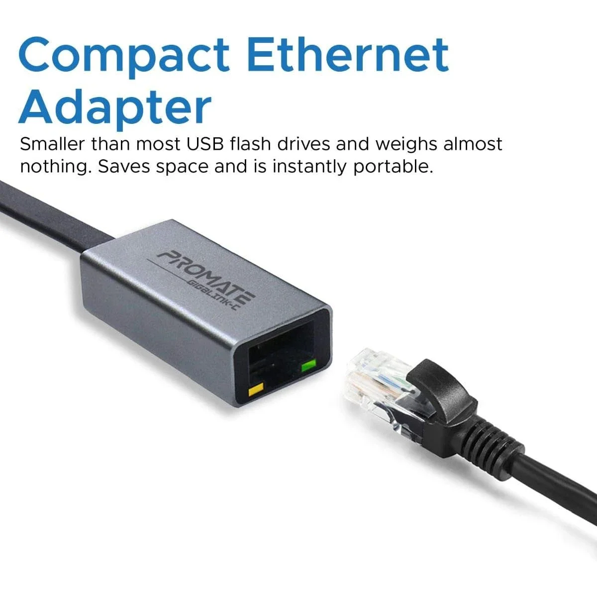 محول Promate GigaLink-C USB-C إلى RJ45 جيجابت إيثرنت 10/100/1000Mbps - Image 3