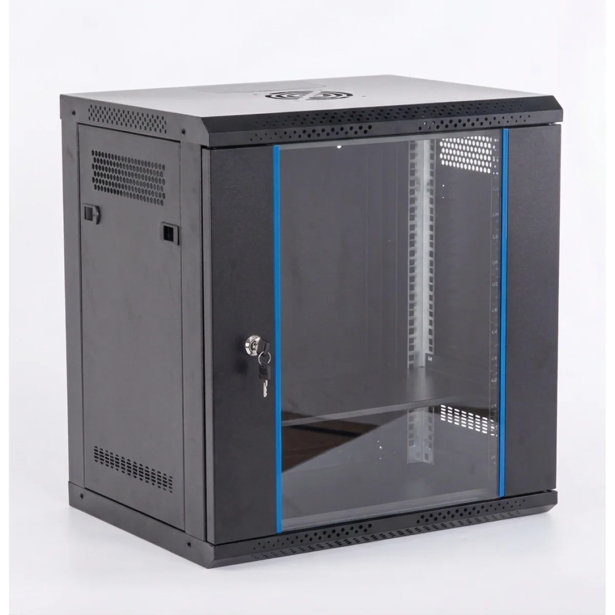 خزانة شبكات جدارية Extremetech EXW1-5406 مقاس 6U 542×400 مم مع مروحة ورف ووحدة PDU - Image 2