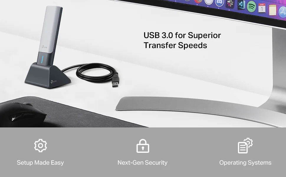 جهاز هوائي لاسلكي للشبك على الانترنت يركب على TP-LINK Archer TX50UH AX3000 - USB بسرعة 3000Mbps مزدوج النطاق - أسود - Image 13