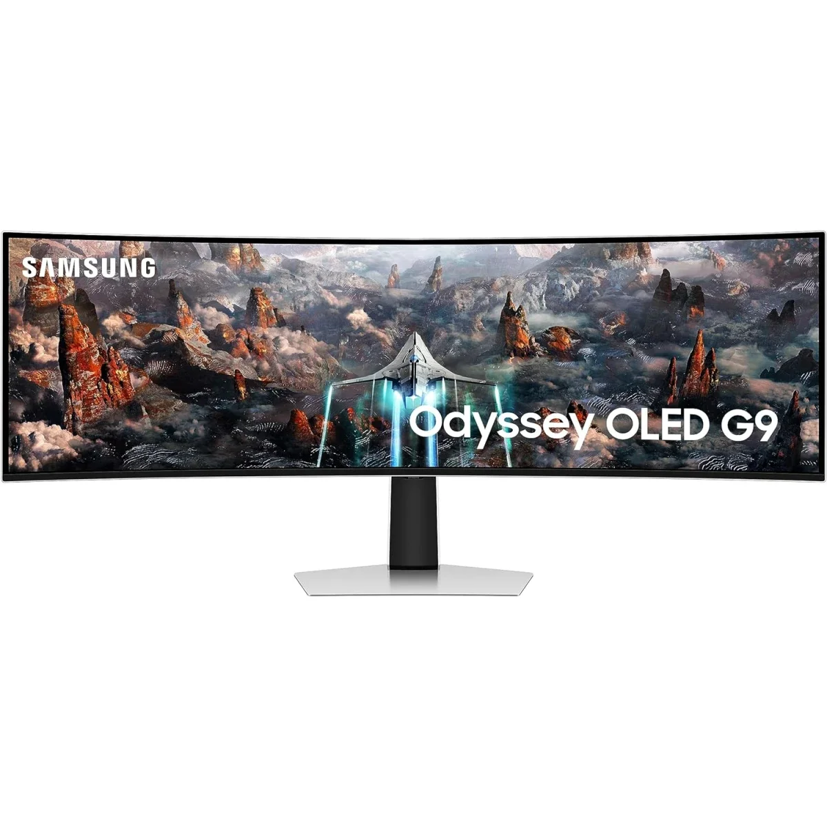 شاشة ألعاب Samsung Odyssey G9 G93SC OLED منحنية 49 إنش بدقة Dual QHD وتردد 240Hz وزمن استجابة 0.03ms