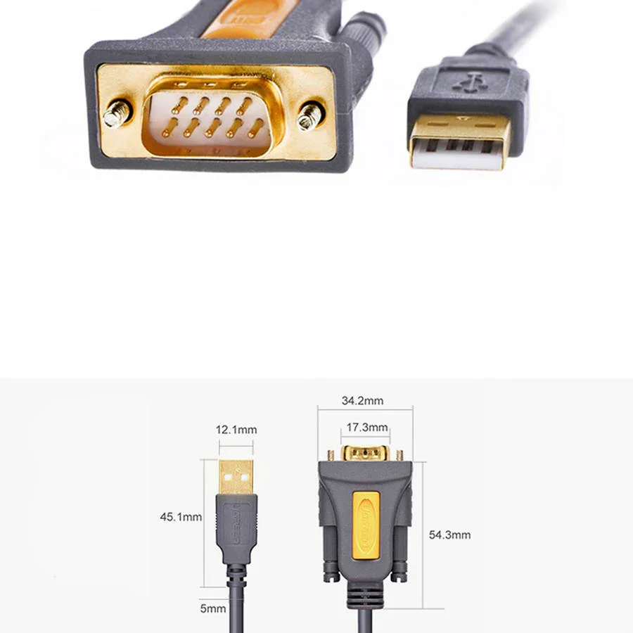 كابل محول Ugreen 20223 من USB 2.0 إلى Serial DB9 RS-232 بطول 3 متر - Image 3