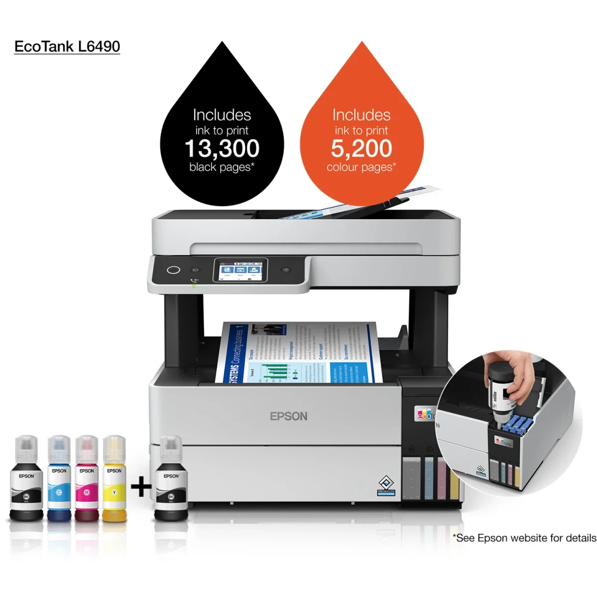 EPSON EcoTank L6490 Color All-in-One Wireless Inkjet Printer - Thumbnail 2