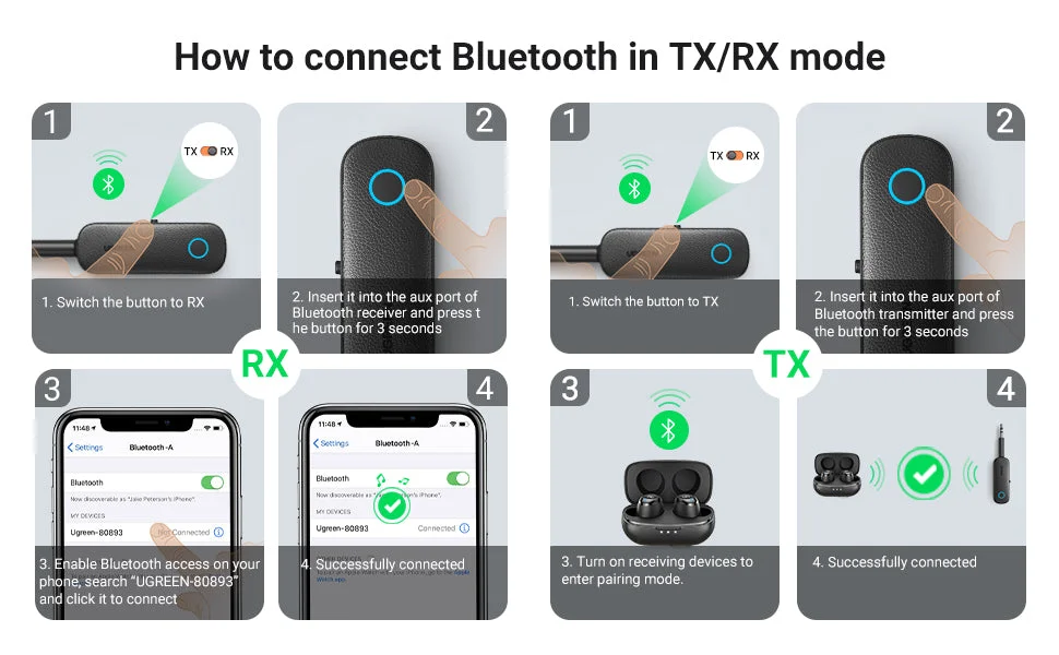محول Ugreen بلوتوث 5.0 للإرسال والاستقبال - Thumbnail 9