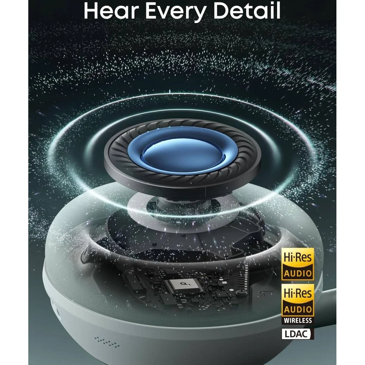 Anker Soundcore Space 2 ANC Headphones, 50H Playtime, Bluetooth 6.1, Green - Thumbnail 6