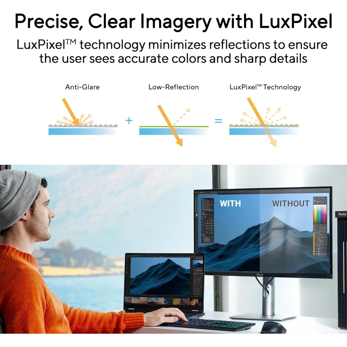 شاشة احترافية Asus ProArt PA32QCV مقاس 32 إنش بدقة 6K ولوحة IPS - Image 7