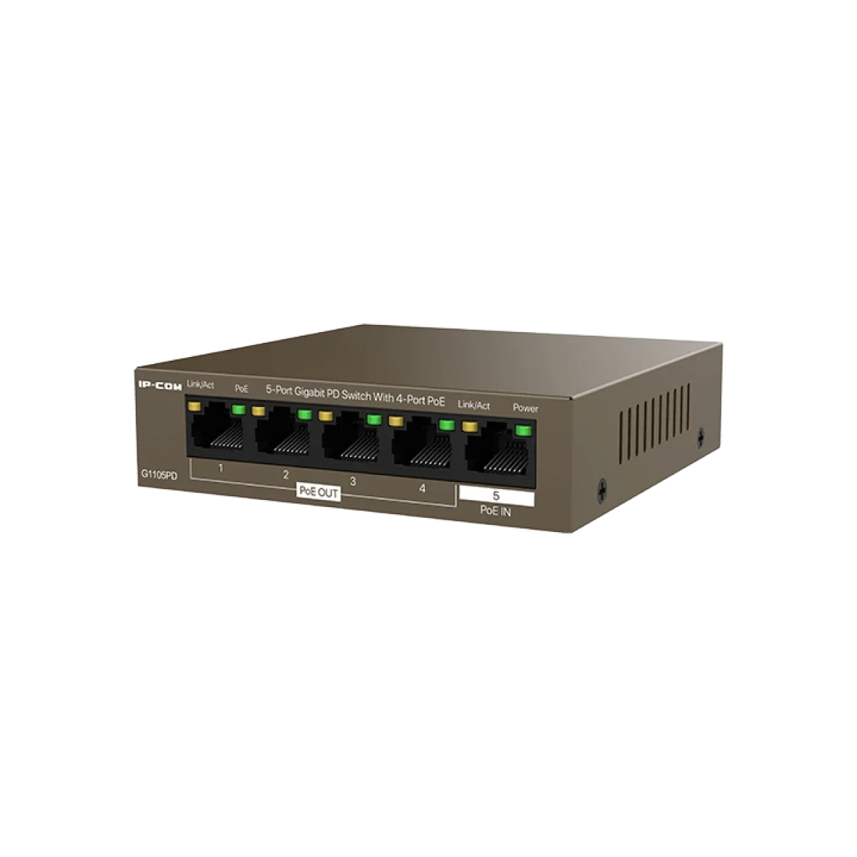 IPCOM 5-Port Gigabit PoE PD/PSE Network Switch - Image 2