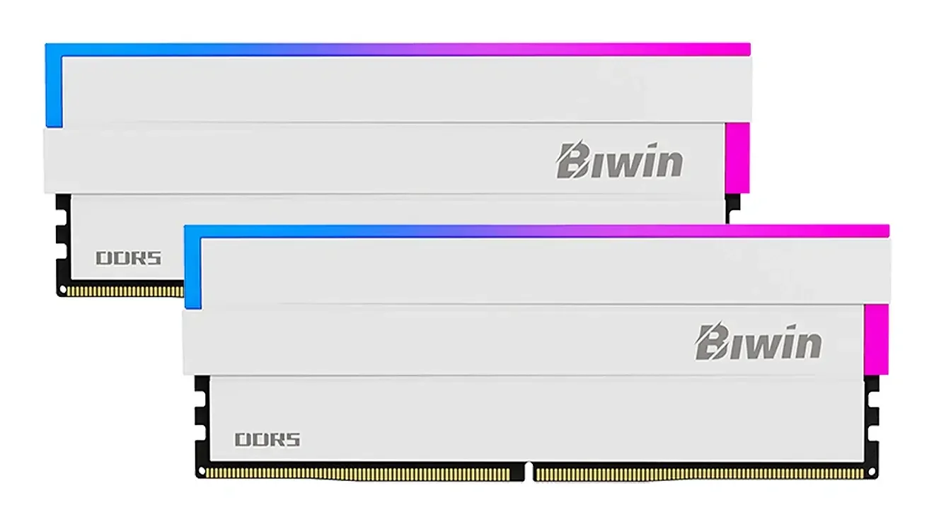 Biwin DW100 32GB (16GBx2) DDR5 6800MHz RAM White CL32