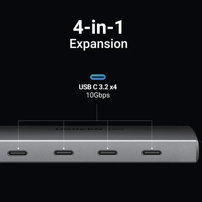 موزع Ugreen 35584 USB-C 3.2 Gen 2 ‏4 في 1 مع 4 منافذ USB-C بسرعة 10Gbps - Thumbnail 2