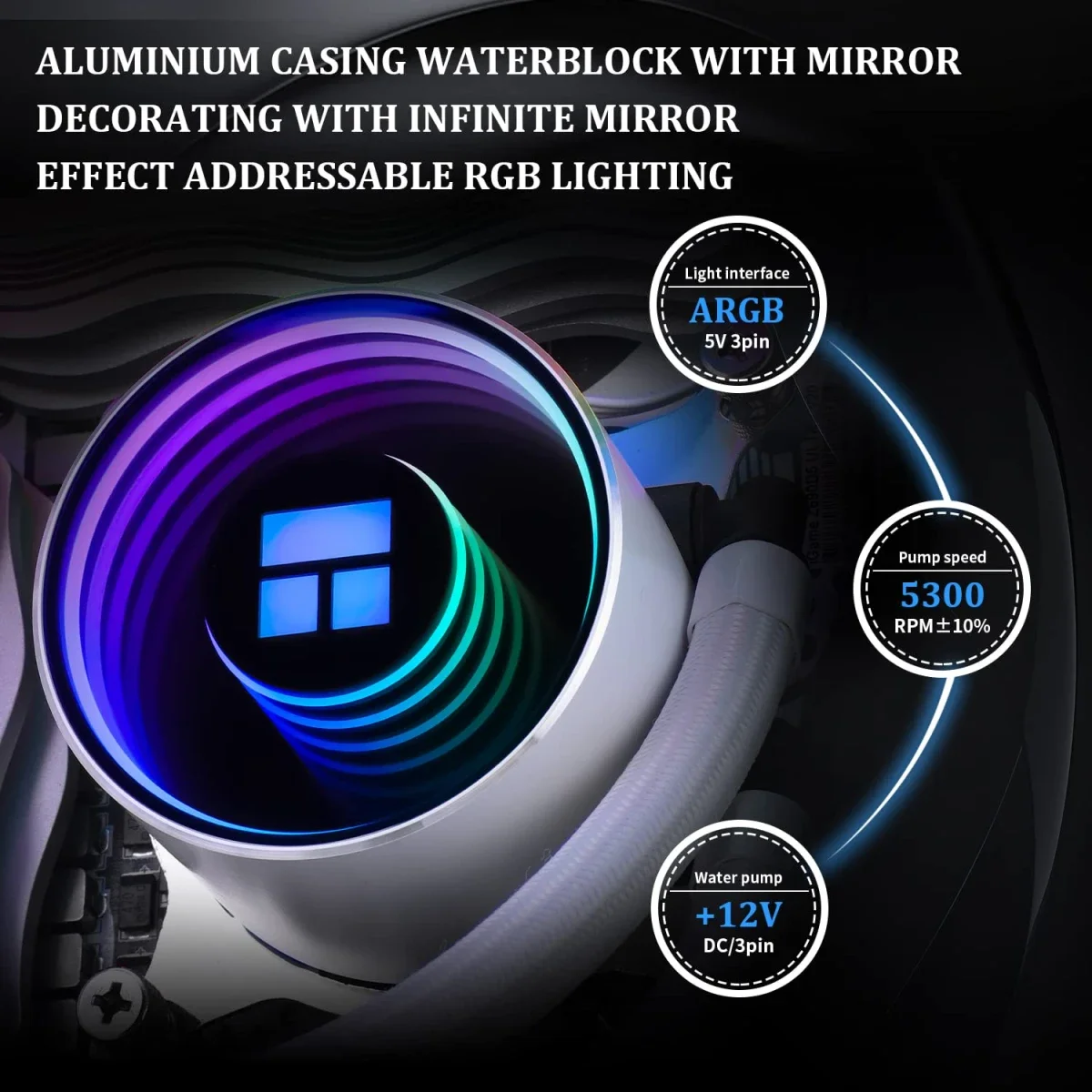 Thermalright Frozen Notte 360 ARGB Liquid CPU Cooler White - Thumbnail 2