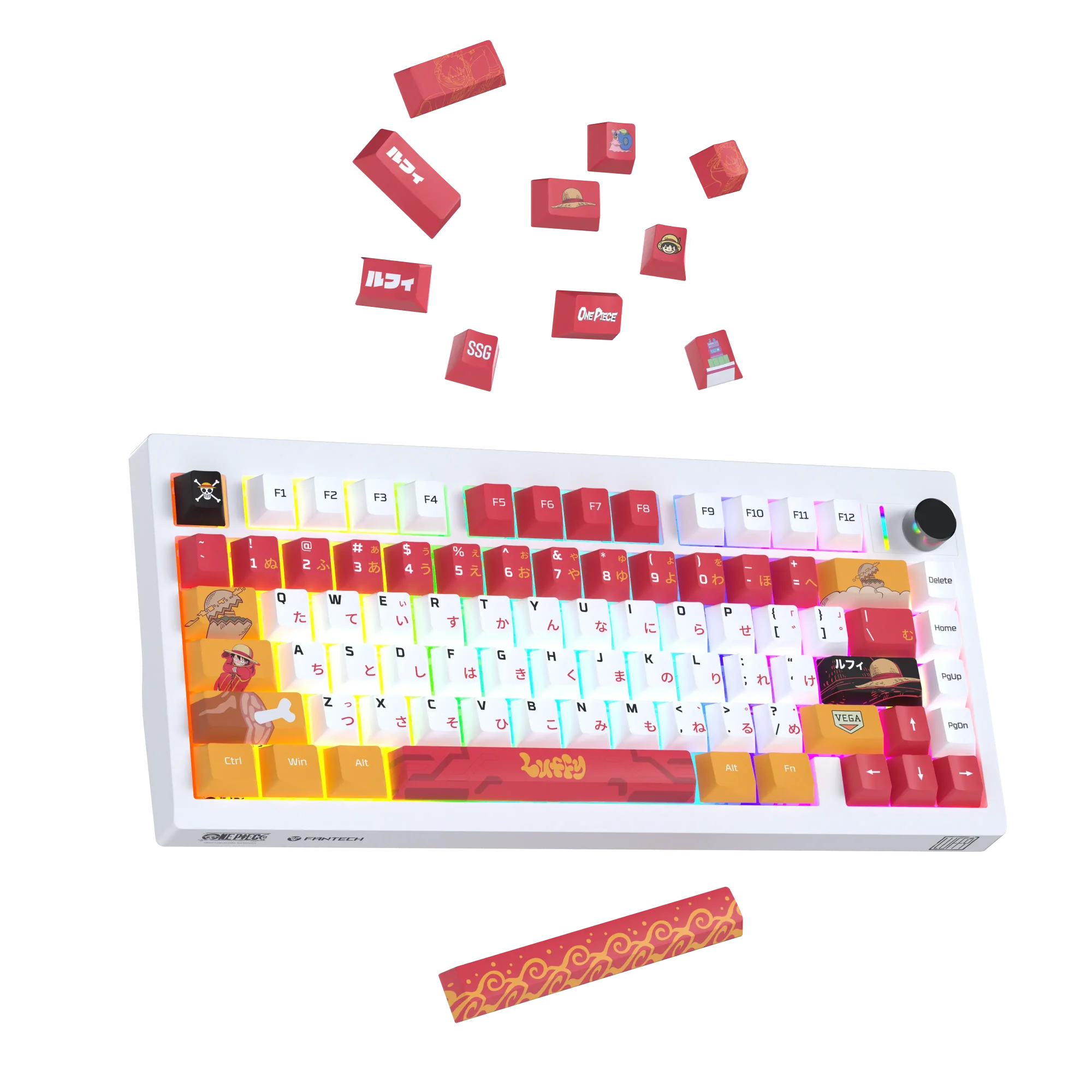كيبورد ألعاب ميكانيكل لاسلكي Fantech MK921 ACK03 إصدار One Piece Monkey D. Luffy Egghead - Image 1