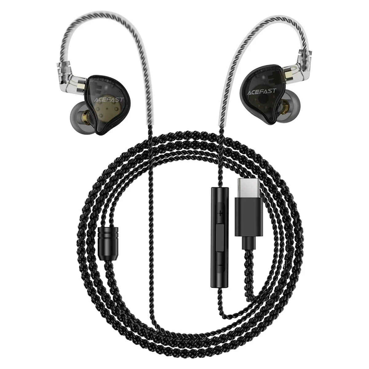 ACEFAST L11 USB-C HiFi Wired Earphones with Detachable Cable and Microphone - Black