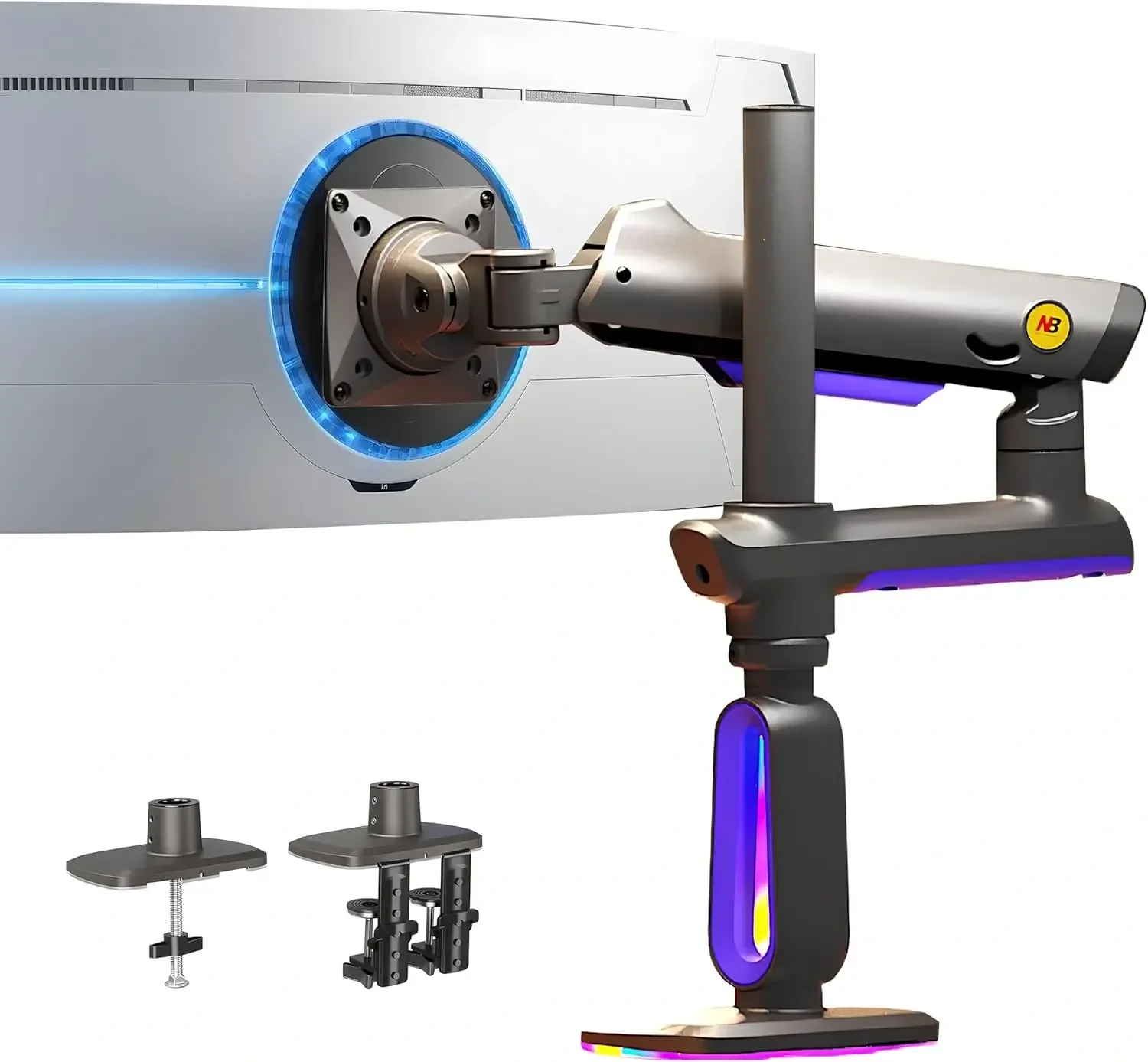 North Bayou G80 Gaming RGB Monitor Arm Desk Mount for 32-inch to 60-inch Monitors - Image 3