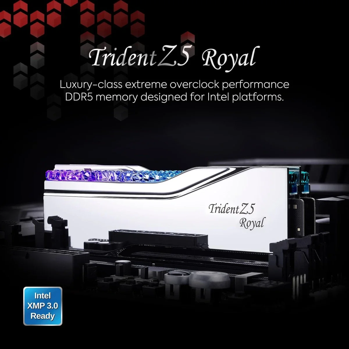 ذاكرة مكتبية G.SKILL Trident Z5 Royal RGB سعة 32GB (2x16GB) DDR5 6400 - فضي - Image 2