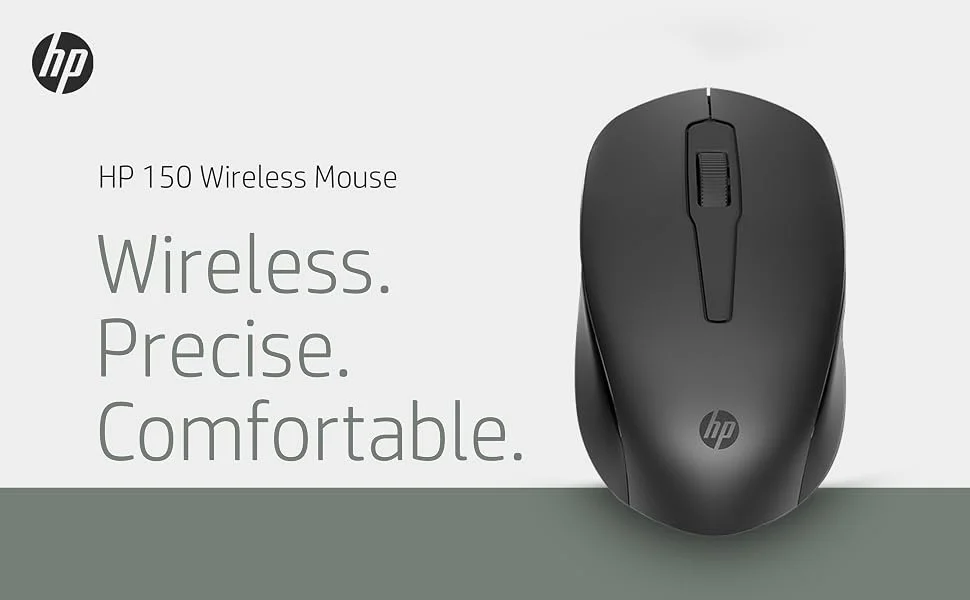 HP 150 Wireless Mouse, 1600 DPI Optical Sensor, Black - Thumbnail 8