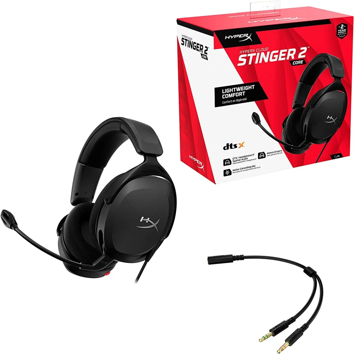 Hyper X Cloud Stinger 2 Core Gaming Headset with 40mm Drivers for PC - Image 2
