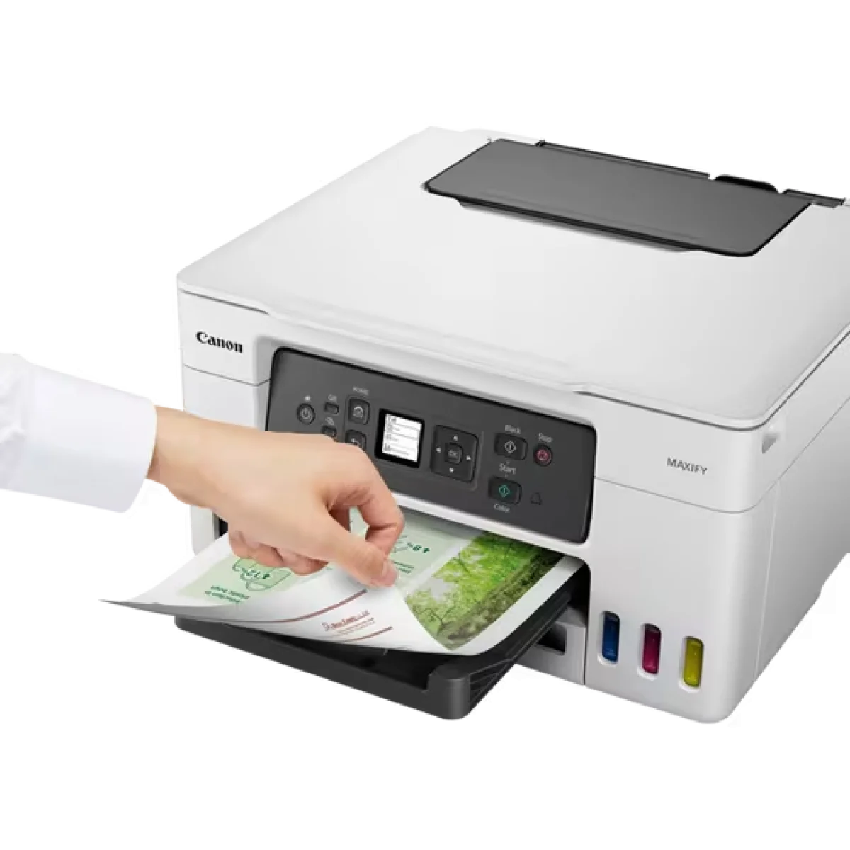 طابعة Canon MAXIFY GX3040 لاسلكية 3 في 1 بخزان حبر قابل لإعادة التعبئة - أبيض - Thumbnail 4