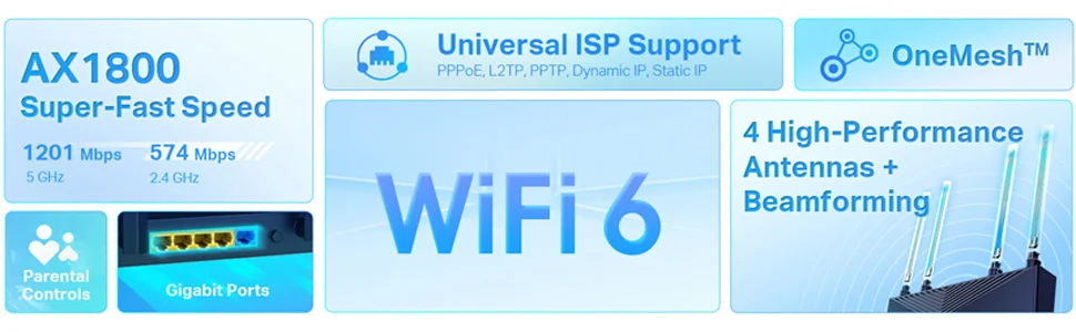 راوتر TP-LINK Archer AX23 AX1800 Wi‑Fi 6 ثنائي النطاق جيجابت - Thumbnail 8