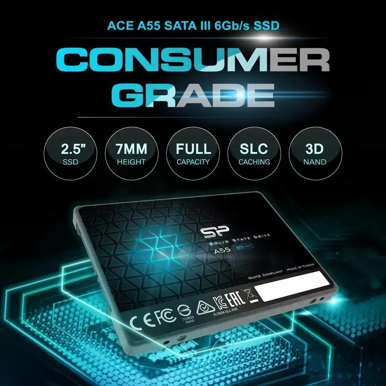 هارديسك داخلي SSD Silicon Power سعة 1 تيرابايت- مقاس 2.5 بوصة - Image 3