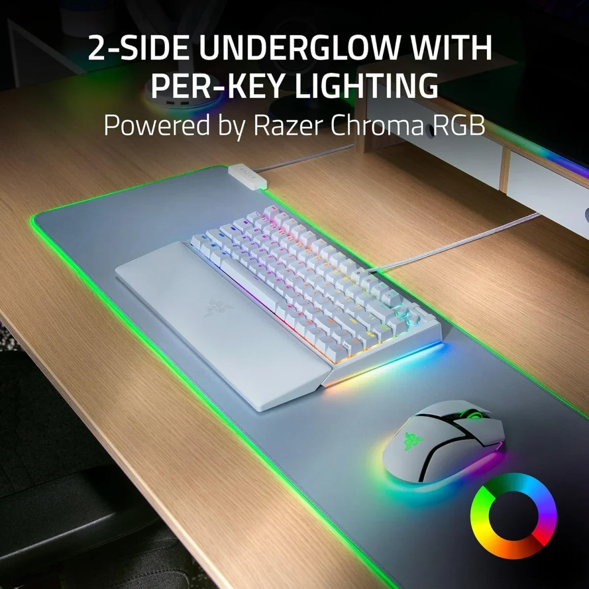 Razer BlackWidow V4 75% Hot-Swappable Mechanical Gaming Keyboard with Orange Tactile Switches - White - Thumbnail 5