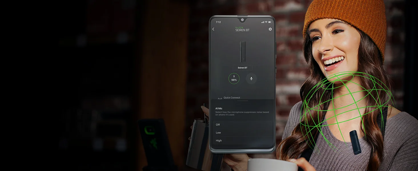 ميكروفون لافالير لاسلكي Razer Seiren BT بتصميم مشبك للبث عبر الهاتف - Image 11