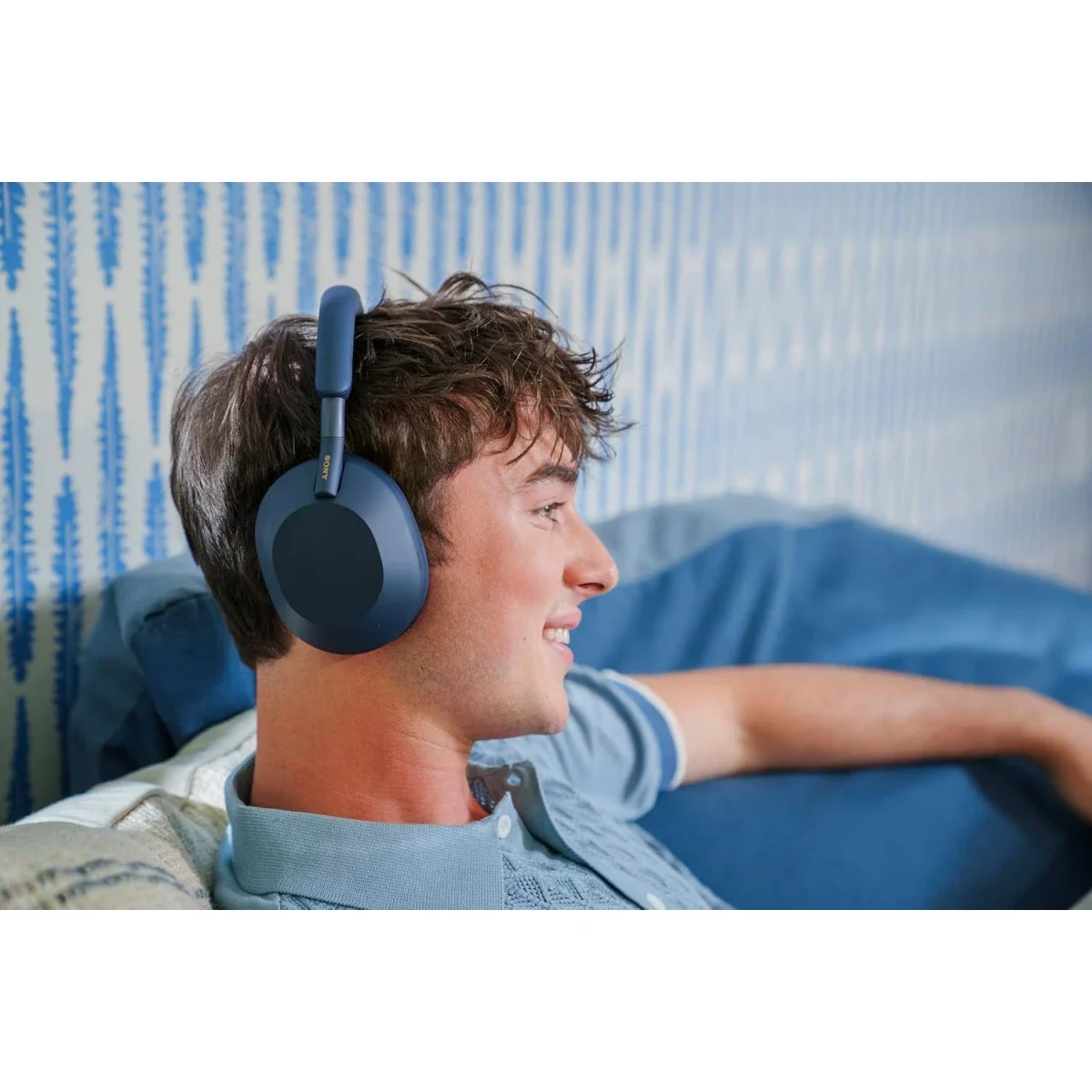 Sony WH-1000XM5 Wireless Noise Cancelling Bluetooth Headphones, Blue, 30-Hour Battery - Thumbnail 7