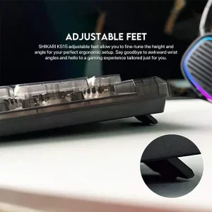 كيبورد Fantech SHIKARI K515 سلكي للألعاب ممبرين RGB، 104 مفاتيح، أسود - Image 6