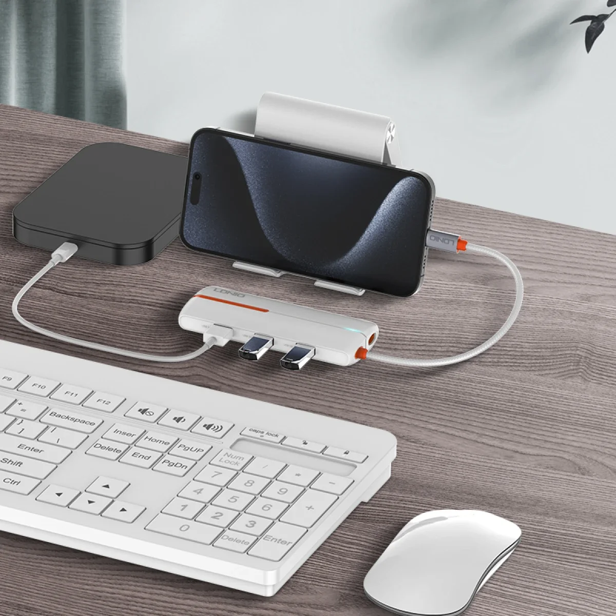 موزع USB-C 5 في 1 LDNIO DS-25U مع شحن 100W PD لأجهزة MacBook - أسود - Image 5