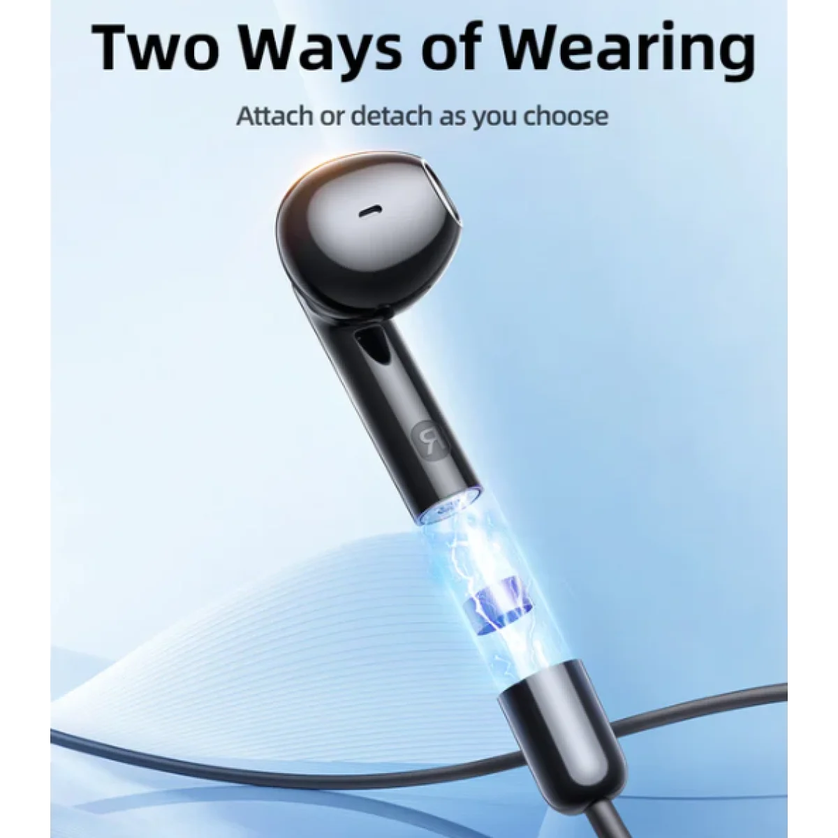 سماعات رقبة لاسلكية JOYROOM JR-DS1 مغناطيسية True Wireless بلوتوث 5.3 أسود - Image 3