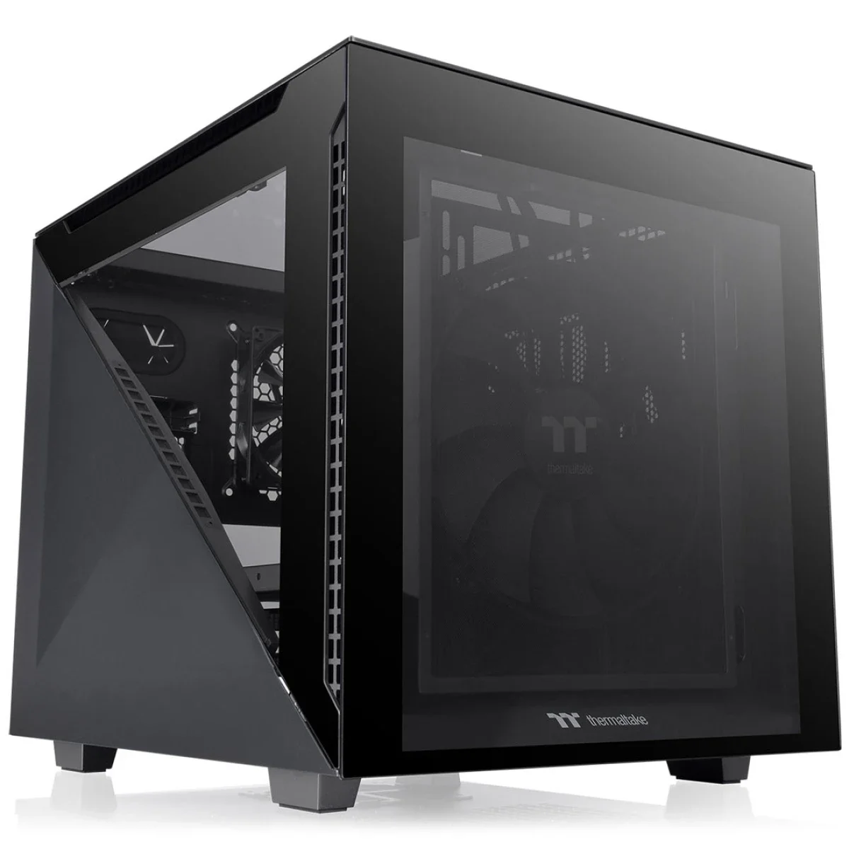 هيكل كمبيوتر Thermaltake Divider 200 Air Micro-ATX بزجاج مقوي اصدار Black Edition