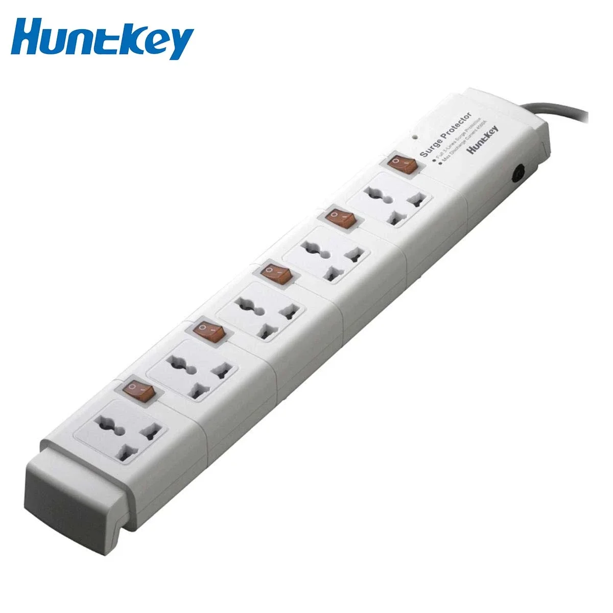 مشترك كهربائي Huntkey PZC5023 بخمسة مقابس وكابل 3 متر وحماية من زيادة التيار