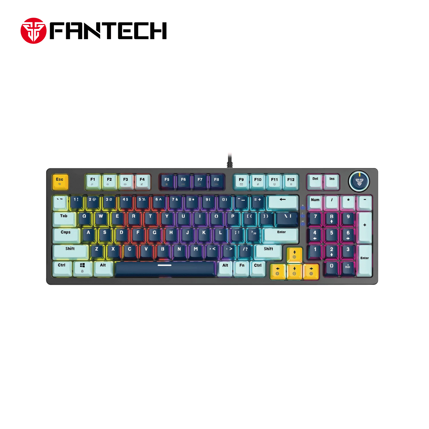كيبورد ألعاب ميكانيكي سلكي Fantech ATOM96 MK890V2 - Mizu Series Navy Blue - Thumbnail 2