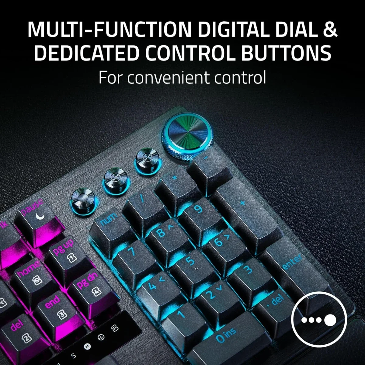 Razer Huntsman V3 Pro 8KHz Esports Gaming Keyboard with Gen-2 Analog Optical Switches - Black - Thumbnail 3