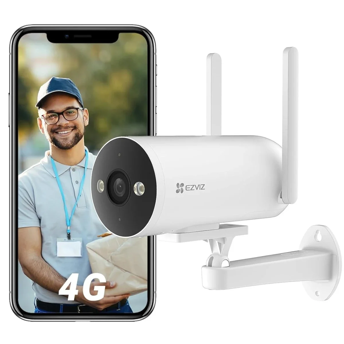 كاميرا مراقبه منزليه ذكيه Ezviz H5 4G بدقه 2K مع اكتشاف اشخاص والمركبات بالذكاء اصطناعي